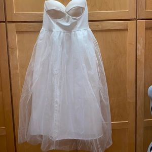 Mid length white dress